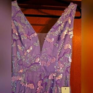 Purple prom dress Vneck XL